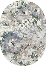 Однотонный ковер с цветами ARGENTUM 63377 6121 овал